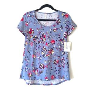 NWT LuLaRoe Light Blue Floral Classic T